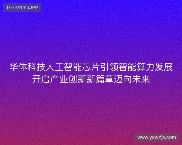 华体科技人工智能芯片引领智能算力发展开启产业创新新篇章迈向未来